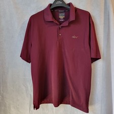 Greg Norman Large Mens PlayDry Golf Short Sleeve Polo Shirt Sports Top Dark Red