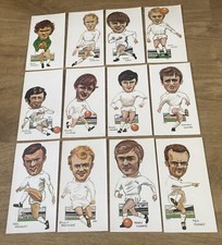 Leeds United - George Keeling Caricatures - Arbeshi - 1973 - Set of 12. (ES1)