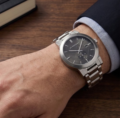 Burberry mens watch black dial - watch,
