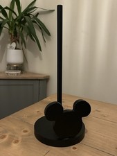 Large Black Wooden Mickey Mouse Head Kitchen Roll Holder Cottagecore Kitchenalia