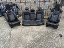 VAUXHALL ASTRA J VXR 2.0 FULL LEATHER RECARO SEATS SET BLUE STRIPE / STITCHING