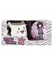 New Santoro Gorjuss Collection Ruby Wild Cat Mug And Coaster Set Gift
