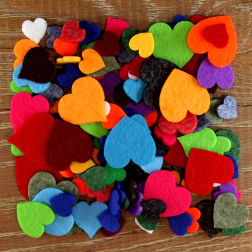 Over 100 mixed 3mm - mixed, heart