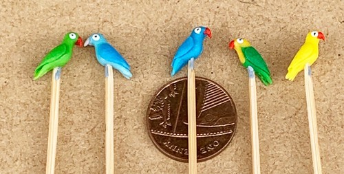 Multicoloured hand made birds - multicoloured,