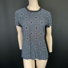 Tommy Hilfiger Denim Women’s T-Shirt Medium Blue Star Print Short Sleeve Retro