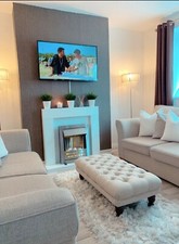 Deep Buttoned Footstool oxford