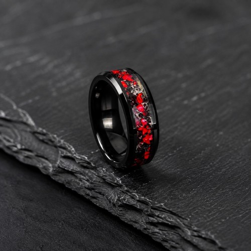 Black ceramic ring - black,