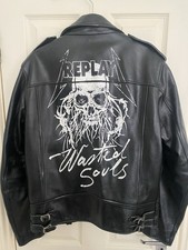 Replay Black Leather Biker