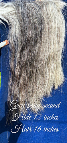 Horse hair hide - hide, grey