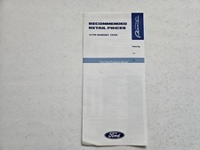 FORD PUMA PRICE LIST SALES BROCHURE 1998