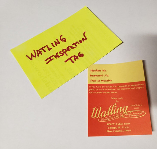 Watling inspection tag rol - inspection, a