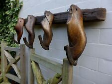 Vintage coat, keys rack on wooden board, handmade, cobblers, horse shoe loft D
