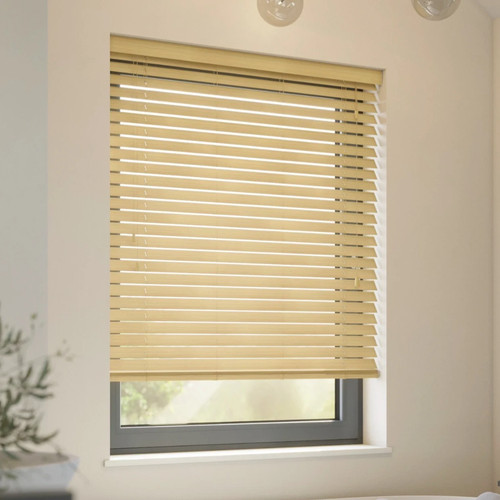 Faux wood venetian blinds with - wood,
