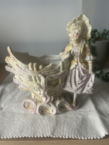 Antique bisque porcelain lady - bisque,