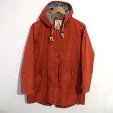 Seasalt Coat Womens UK 14 Orange Hood Waterproof Tin Cloth River Sea Waterproof