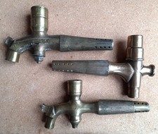Lot of 3 Beer Barrel Keg Tap Spigots 2 x Brass 1 x Bronze