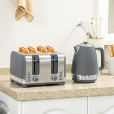1.7L 3000W Rapid Boil Kettle and 4 Slice Toaster Set w/Strix Thermostat