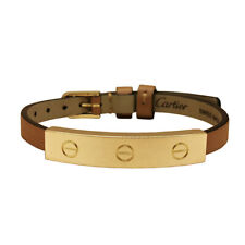Cartier bracelet 18k yellow gold and tan leather (103430)