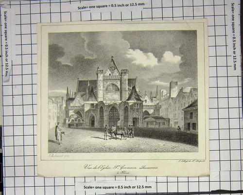 Original old antique print - original,