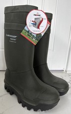 Dunlop Wellington Boots  Purofort Thermo+ Full Safety Unisex Green Pull On UK 10