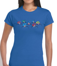 RACING PELOTON LADIES T SHIRT CYCLING CYCLIST GIFT IDEA COOL BIKE BICYCLE WOMENS