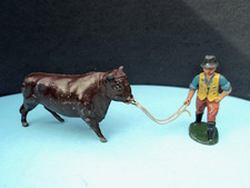 VINTAGE LEAD FARMER AND BULL - TIMPO?