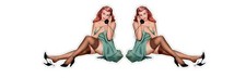 1960 PIN UP GIRL DECALS TOOLBOX CAR VAN CLASSIC STICKERS x2