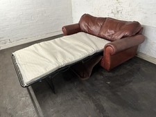 CHESTERFIELD LAURA ASHLEY 2/3 SEATER SOFA BED IN ANTIQUE TAN LEATHER