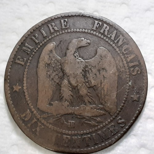 1855 french ten centimes coin - ten,