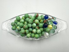 90+ Vintage Antique Marble Agate Swirl Patch White, Blue, Green Yellow Glass