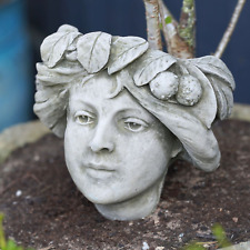 Floral Girl Flower Pot | Stone Hanging Wall Planter Trough Art Nouveau Statue