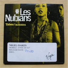 LES NUBIANS TABOU/MAKEDA CD SINGLE 2 TRACK PROMO SAMPLER IN CARD SLEEVE EU