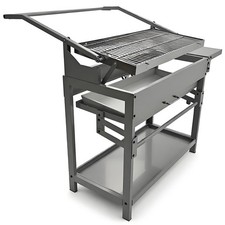 Stainless steel charcoal bbq - steel,