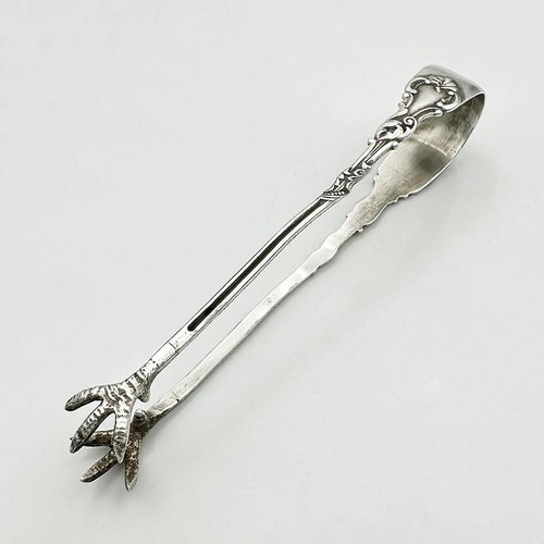 Pair claw sugar - claw, sterling