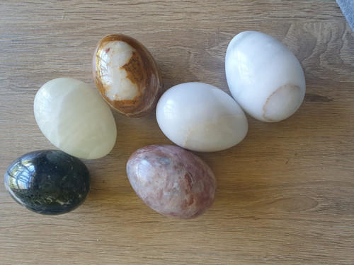 Set polished stone eggs - polished,