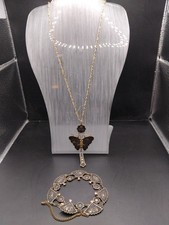 Vintage Damascene  Japanese Necklace And Bracelet