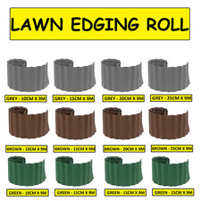 GARDEN LAWN EDGE BORDER FENCE STRONG & FLEXIBLE EDGING ROLL WAVY PLASTIC PATH