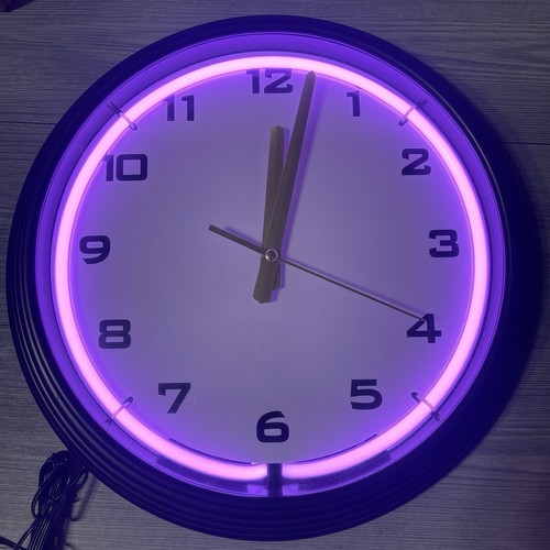 Neon clock purple - clock,
