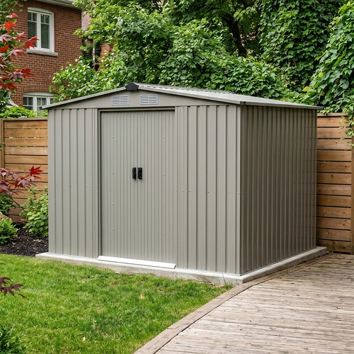 Lean outdoor garden shed - to,