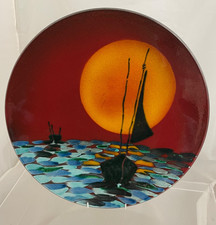 VINTAGE ANITA HARRIS STUDIO ABSTRACT MULTICOLOURED ART POTTERY PLATE DISH 41.5CM