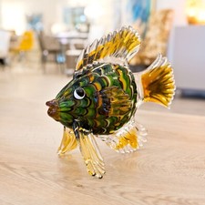 Glass Lion Fish Sculpture