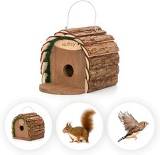 2 in 1 Small Wooden Food Squirrel Feeder Wild Bird Garden Nesting Box & Table UK
