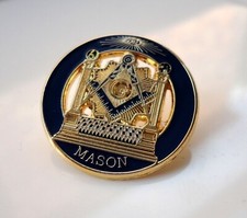 Pre-Owned Formal Freemason Mason lapel pin badge Geometry Altar Square Compass