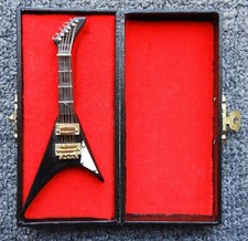 Randy Rhoads Black Jackson Miniature Guitar 4 inches long With Case