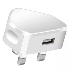 UK 3 Pin Dual USB Plug Adapter