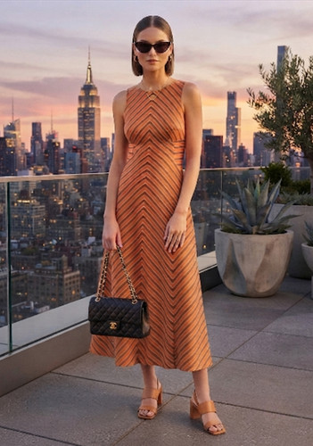 Zara brown striped linen - zara,