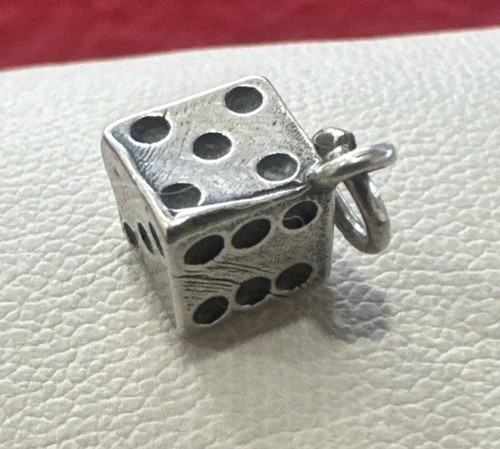 Vtg sterling silver 925 dice - silver,