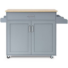 Kitchen Island Storage Cupboard Cabinet Drawer Trolley Rolling Cart Shelves