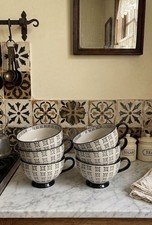 Set Of 6 Stoneware Latte