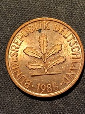 Germany 2 Pfennig Coin 1988